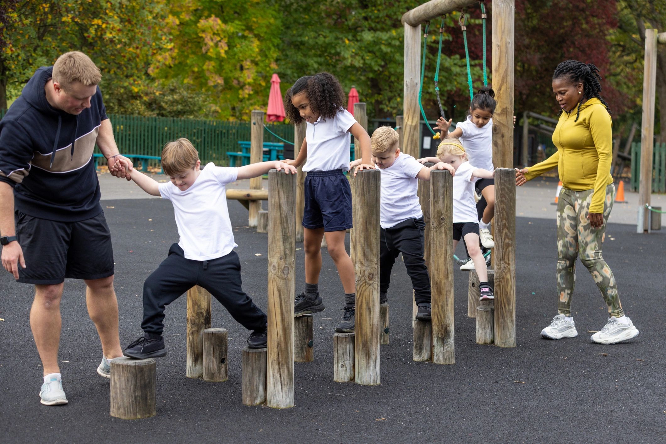 Children building confidence through outdoor activity and play